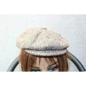 Bailey of Hollywood Tweed Paperboy Hat-Made in Italy-Wool Blend-Small
